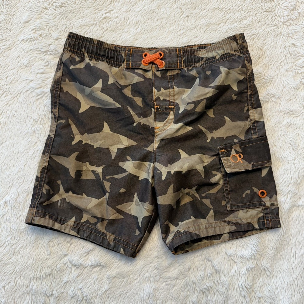 Op Ocean Pacific Boys Camo Print Swim Shorts Size Small 24 mo Mesh Lining